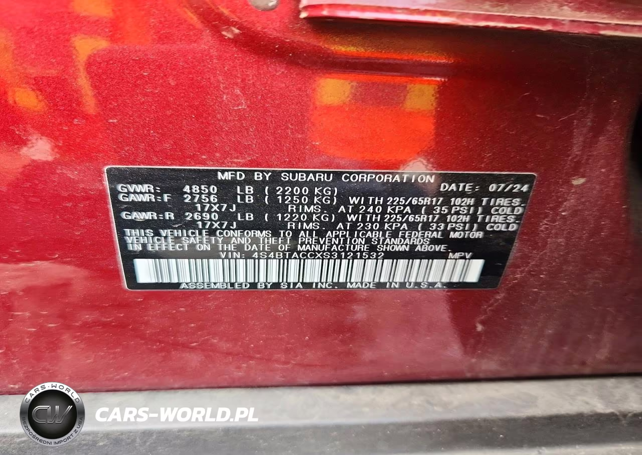 2025 Subaru Outback Premium VIN:4S4BTACCXS3121532 - 13