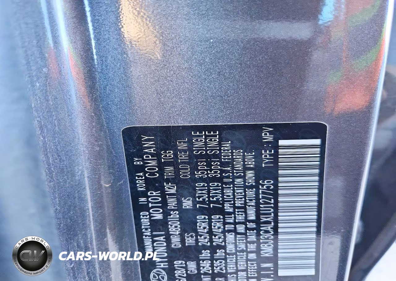 2020 Hyundai Tucson Sport VIN:KM8J3CALXLU127756 - 13