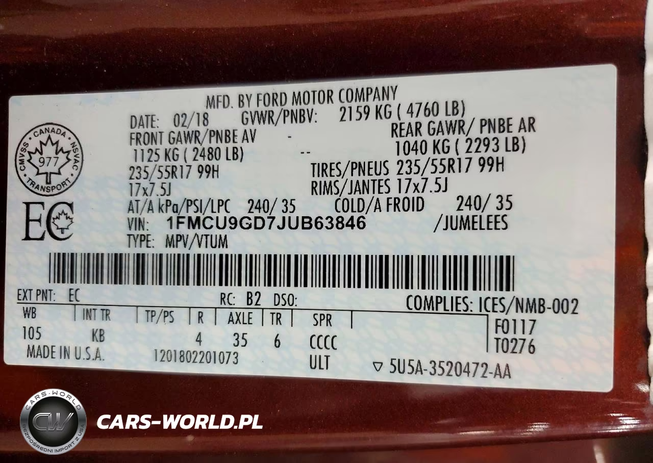2018 Ford Escape Se VIN:1FMCU9GD7JUB63846 - 13