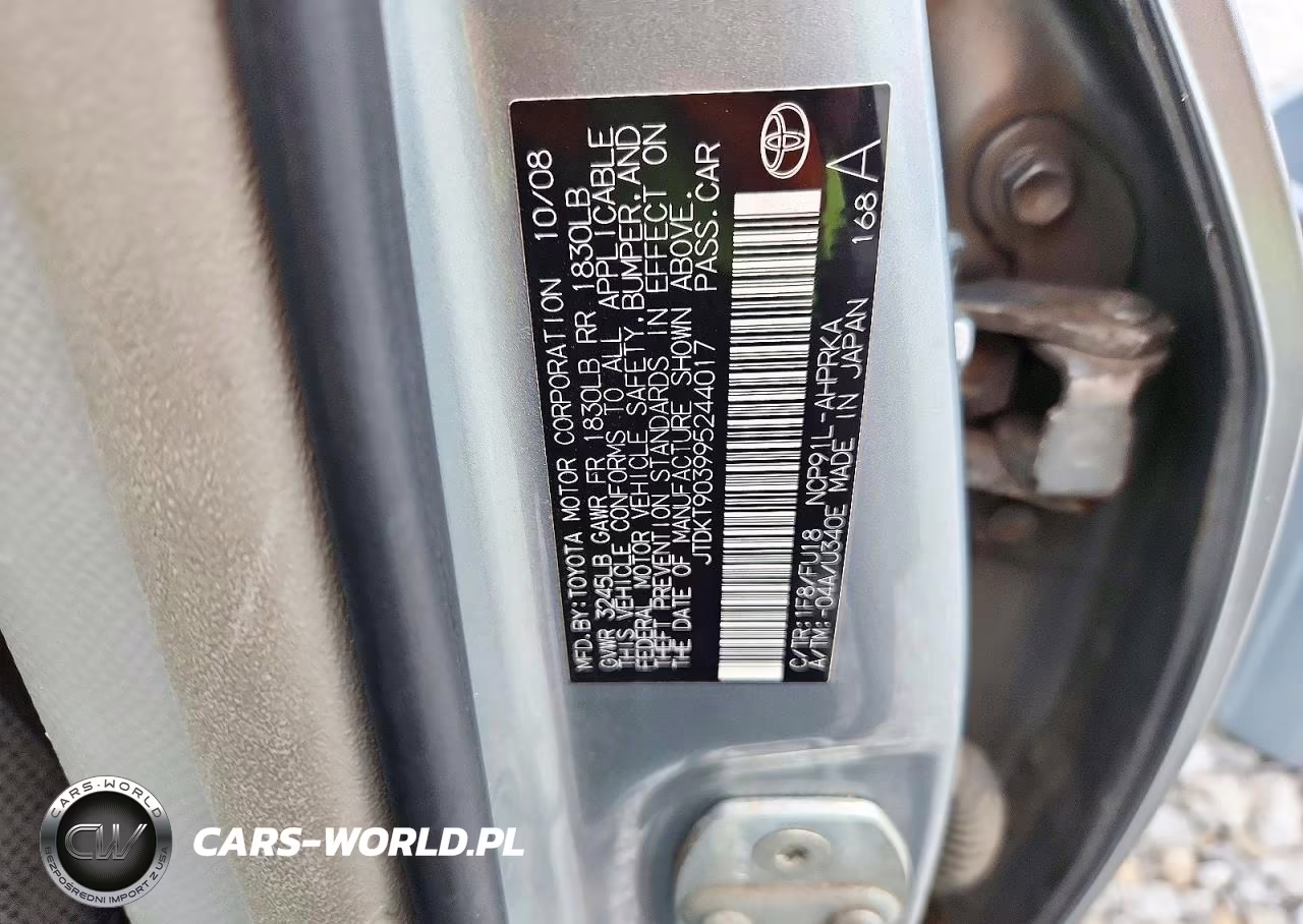 2009 Toyota Yaris Base VIN:JTDKT903995244017 - 12
