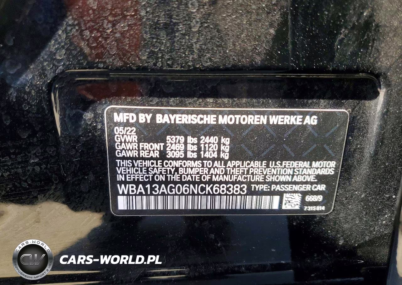 2022 BMW 530E VIN:WBA13AG06NCK68383 - 12