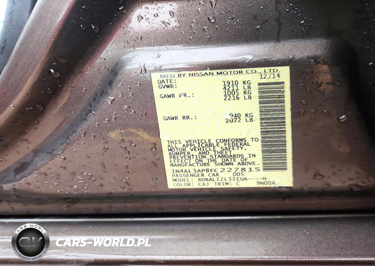2015 Nissan Altima 2.5 Sv VIN:1N4AL3AP8FC227815 - 13