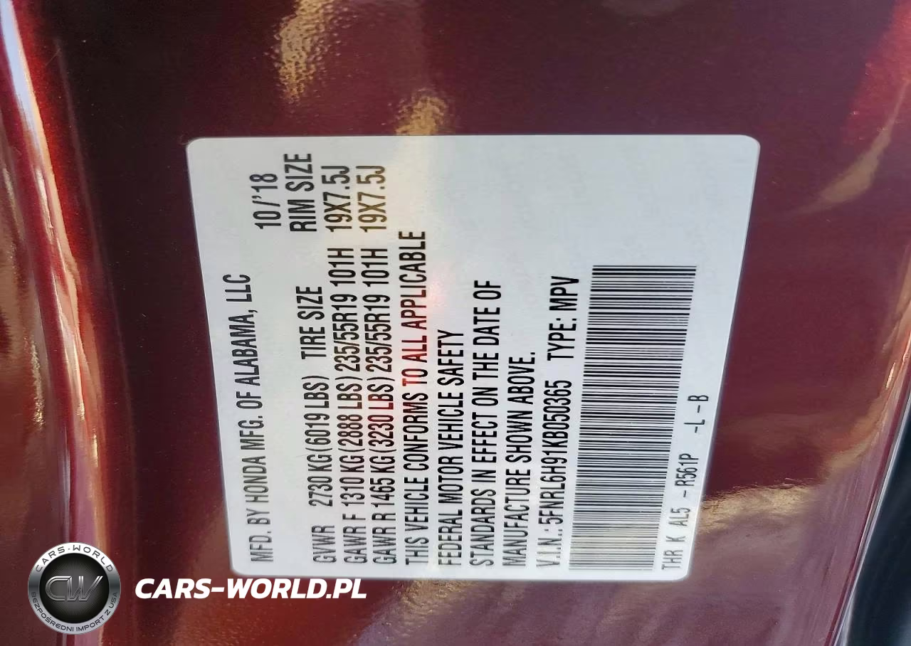 2019 Honda Odyssey Elite VIN:5FNRL6H91KB050365 - 13