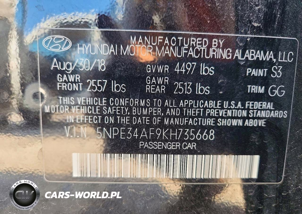 2019 Hyundai Sonata Limited VIN:5NPE34AF9KH735668 - 12