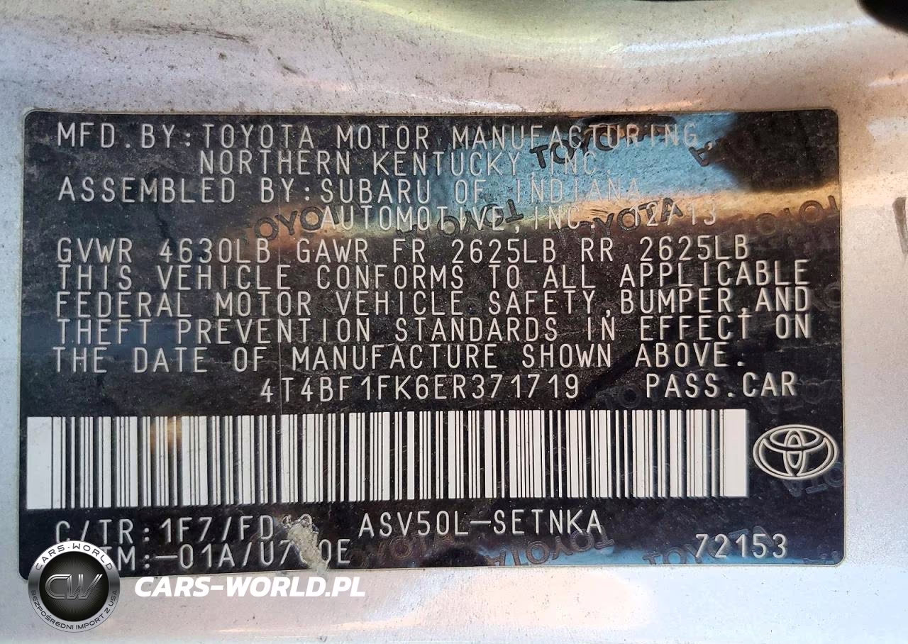 2014 Toyota Camry Le VIN:4T4BF1FK6ER371719 - 12