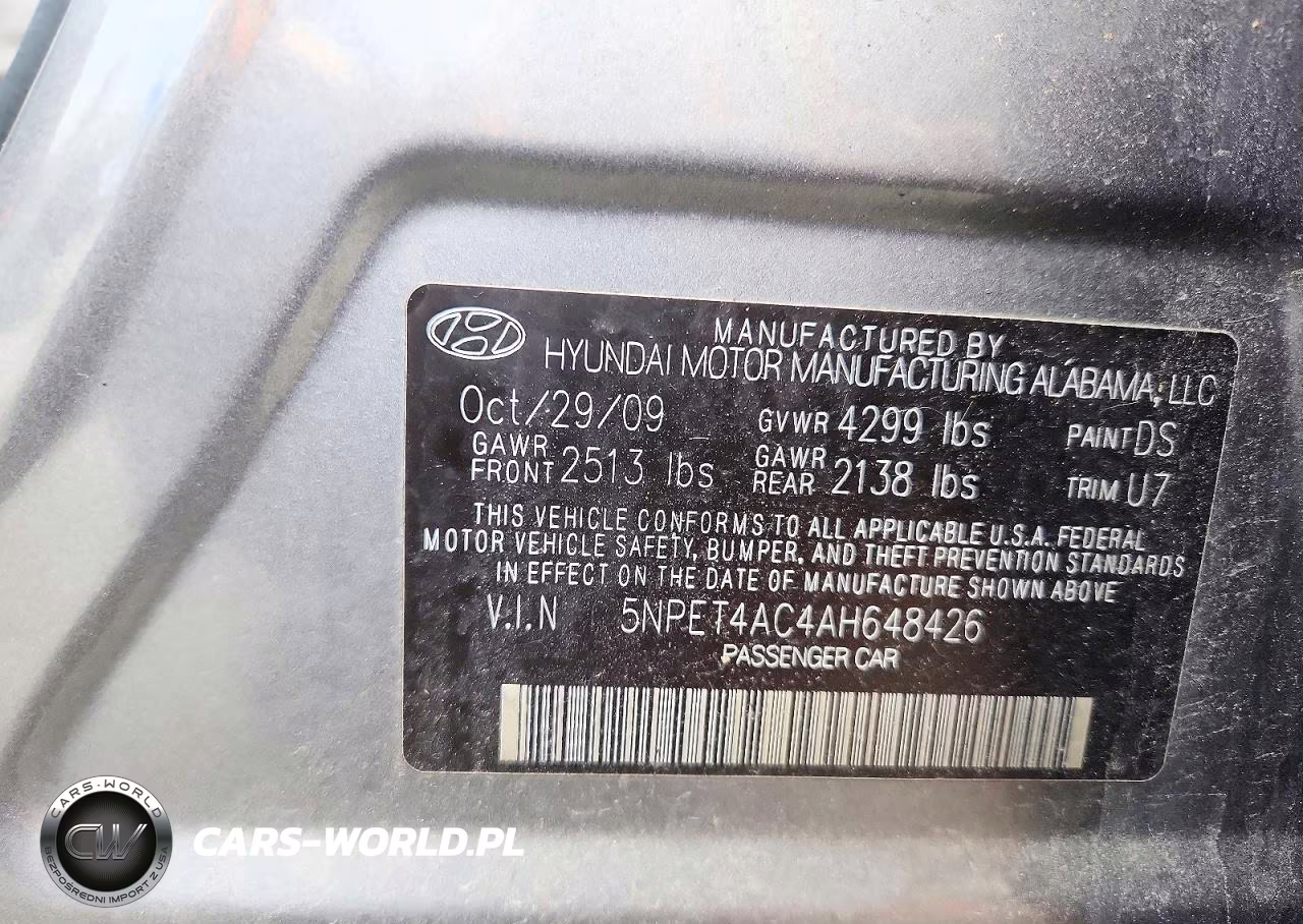 2010 Hyundai Sonata Gls VIN:5NPET4AC4AH648426 - 12