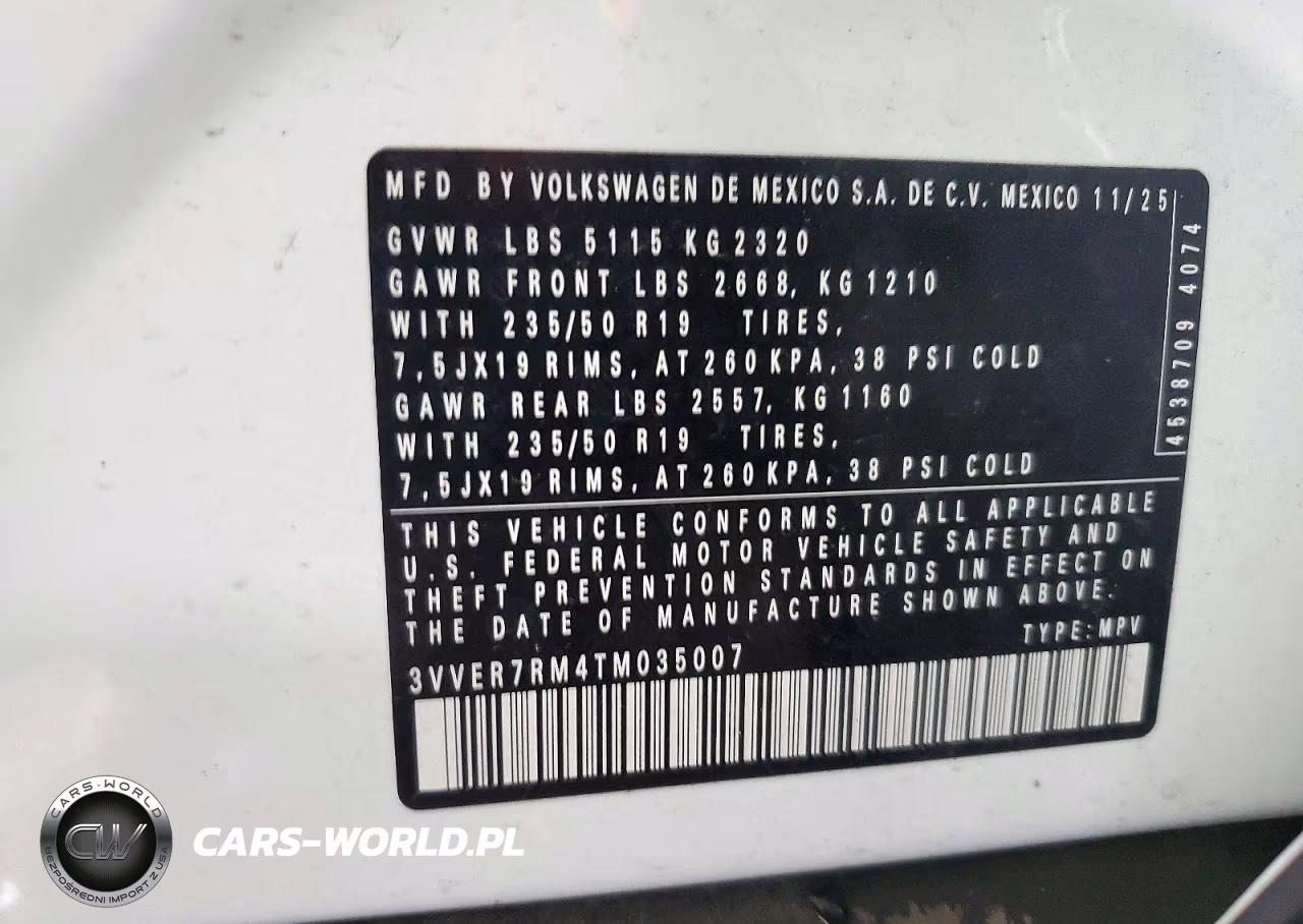 2026 Volkswagen Tiguan Se VIN:3VVER7RM4TM035007 - 13