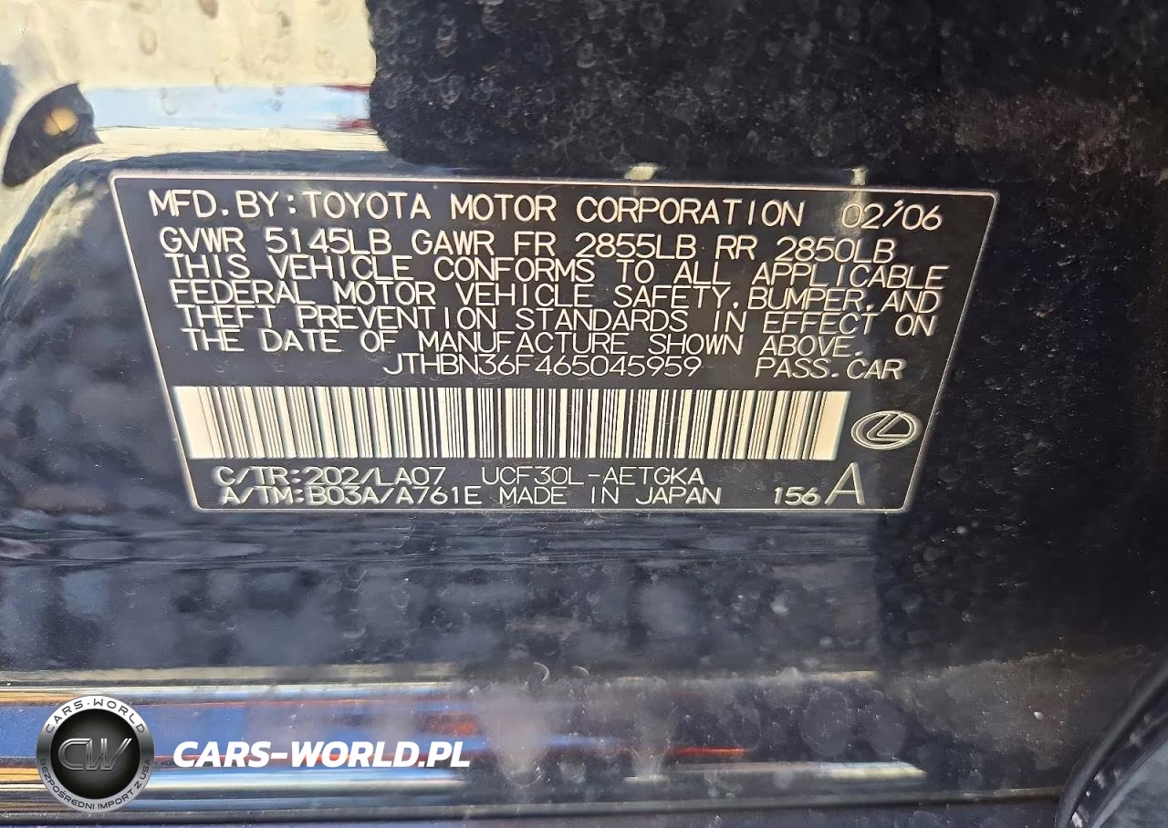 2006 Lexus Ls 430 VIN:JTHBN36F465045959 - 12