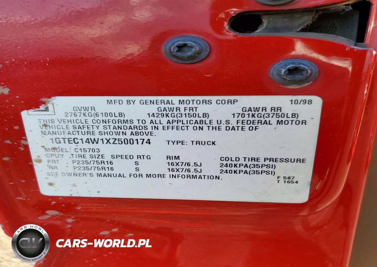 1999 GMC New Sierra C1500 VIN:1GTEC14W1XZ500174 - 13