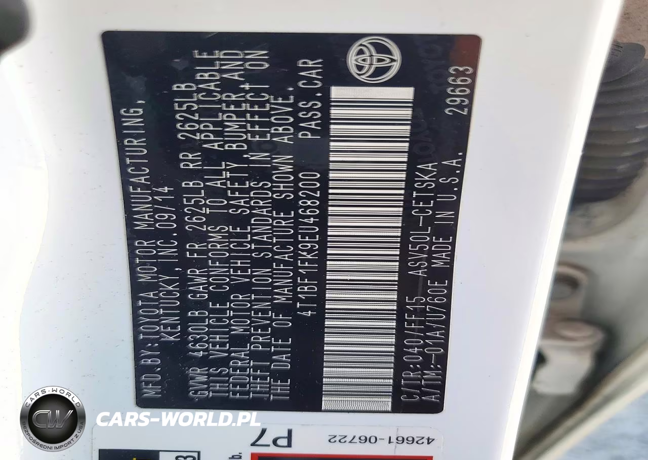 2014 Toyota Camry Se VIN:4T1BF1FK9EU468200 - 12