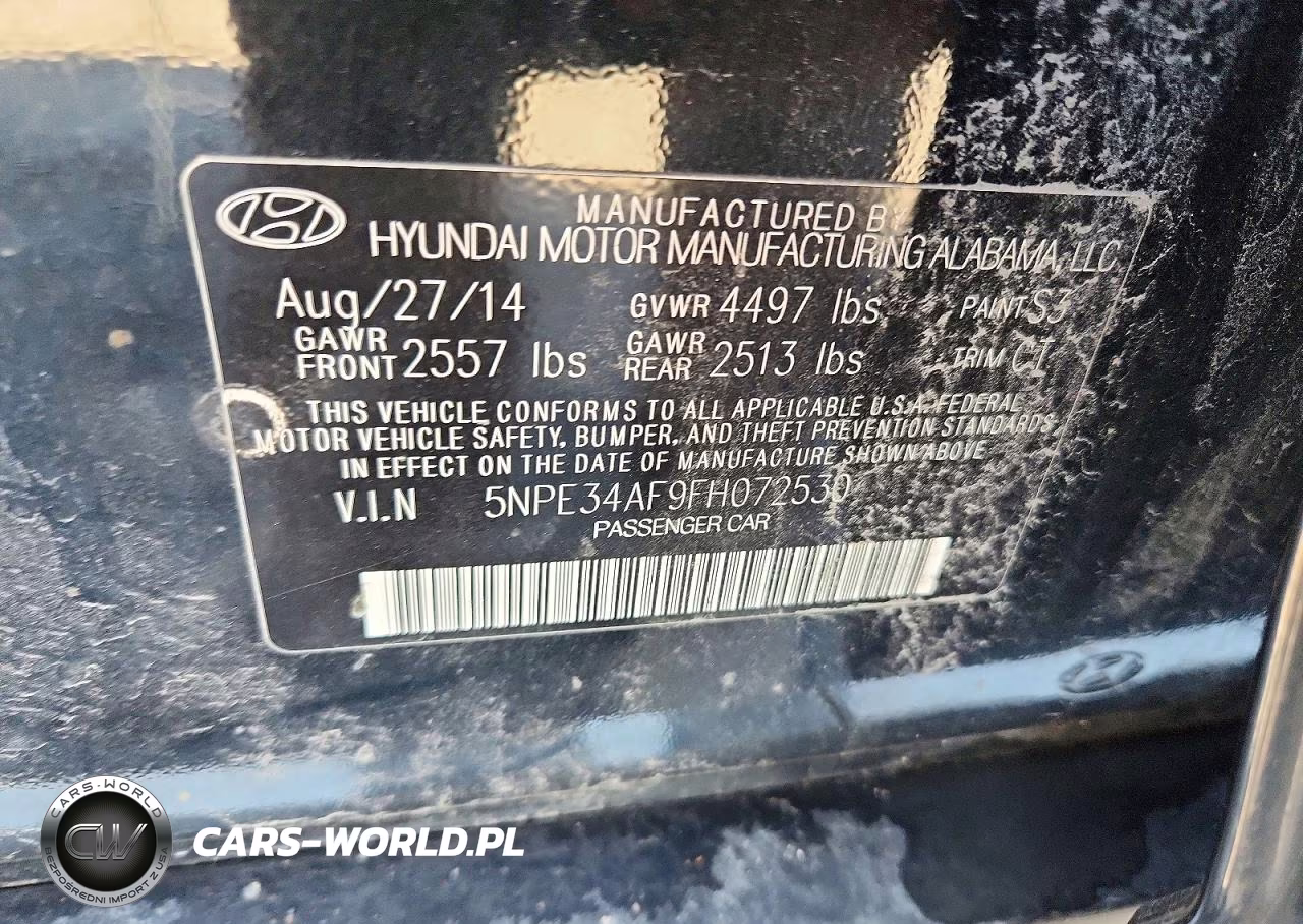 2015 Hyundai Sonata Sport VIN:5NPE34AF9FH072530 - 12