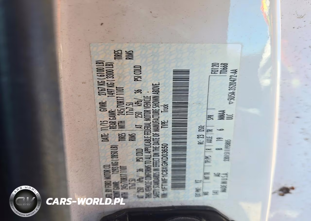 2016 Ford F150 VIN:1FTMF1C8XGKD03650 - 12