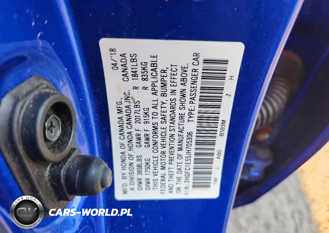 2018 Honda Civic Si VIN:2HGFC1E55JH705306 - 13
