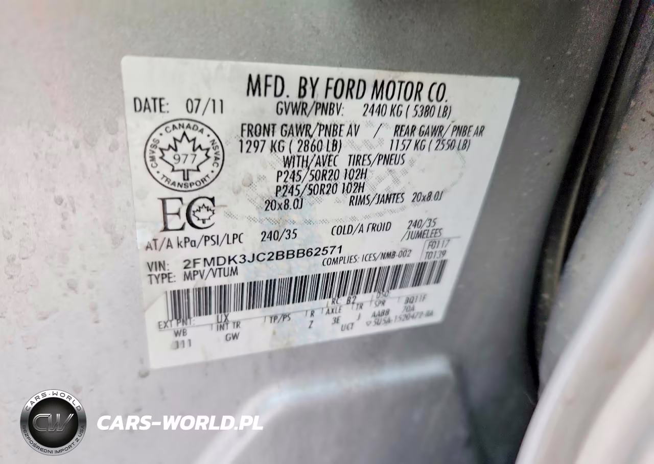 2011 Ford Edge Sel VIN:2FMDK3JC2BBB62571 - 12