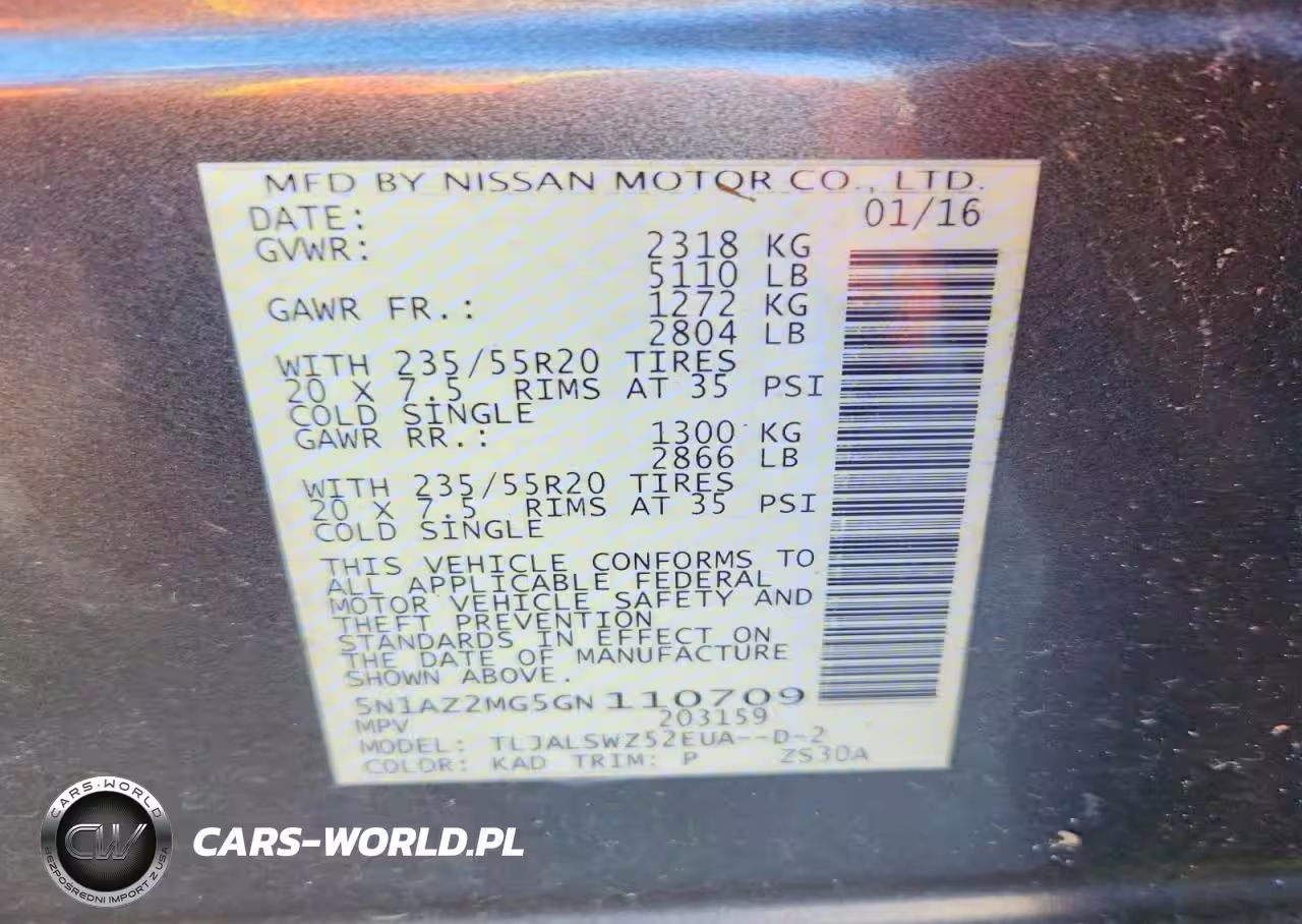 2016 Nissan Murano S VIN:5N1AZ2MG5GN110709 - 14