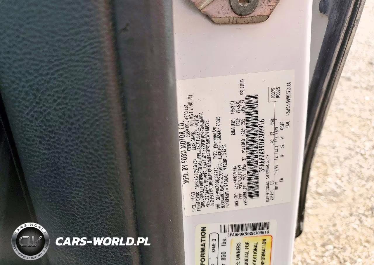 2013 Ford Fusion Titanium VIN:3FA6P0K99DR309916 - 12