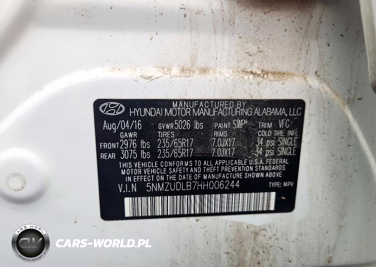 2017 Hyundai Santa Fe Sport 2.4L VIN:5NMZUDLB7HH006244 - 13