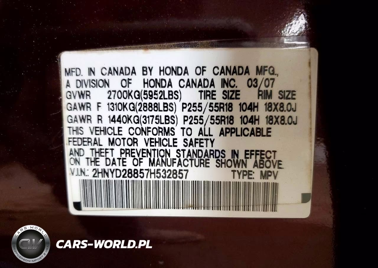2007 Acura Mdx Sport VIN:2HNYD28857H532857 - 13
