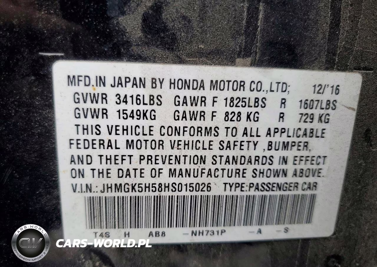 2017 Honda Fit Lx VIN:JHMGK5H58HS015026 - 12
