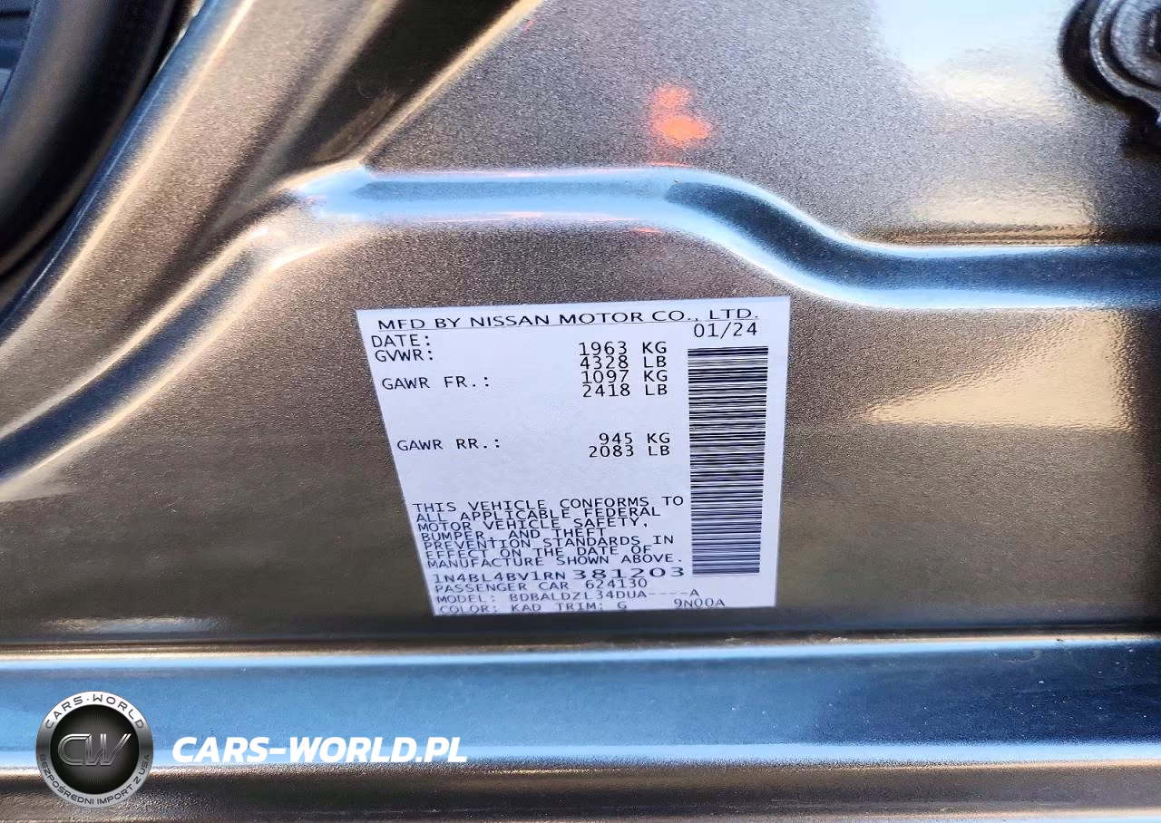 2024 Nissan Altima S VIN:1N4BL4BV1RN381203 - 12