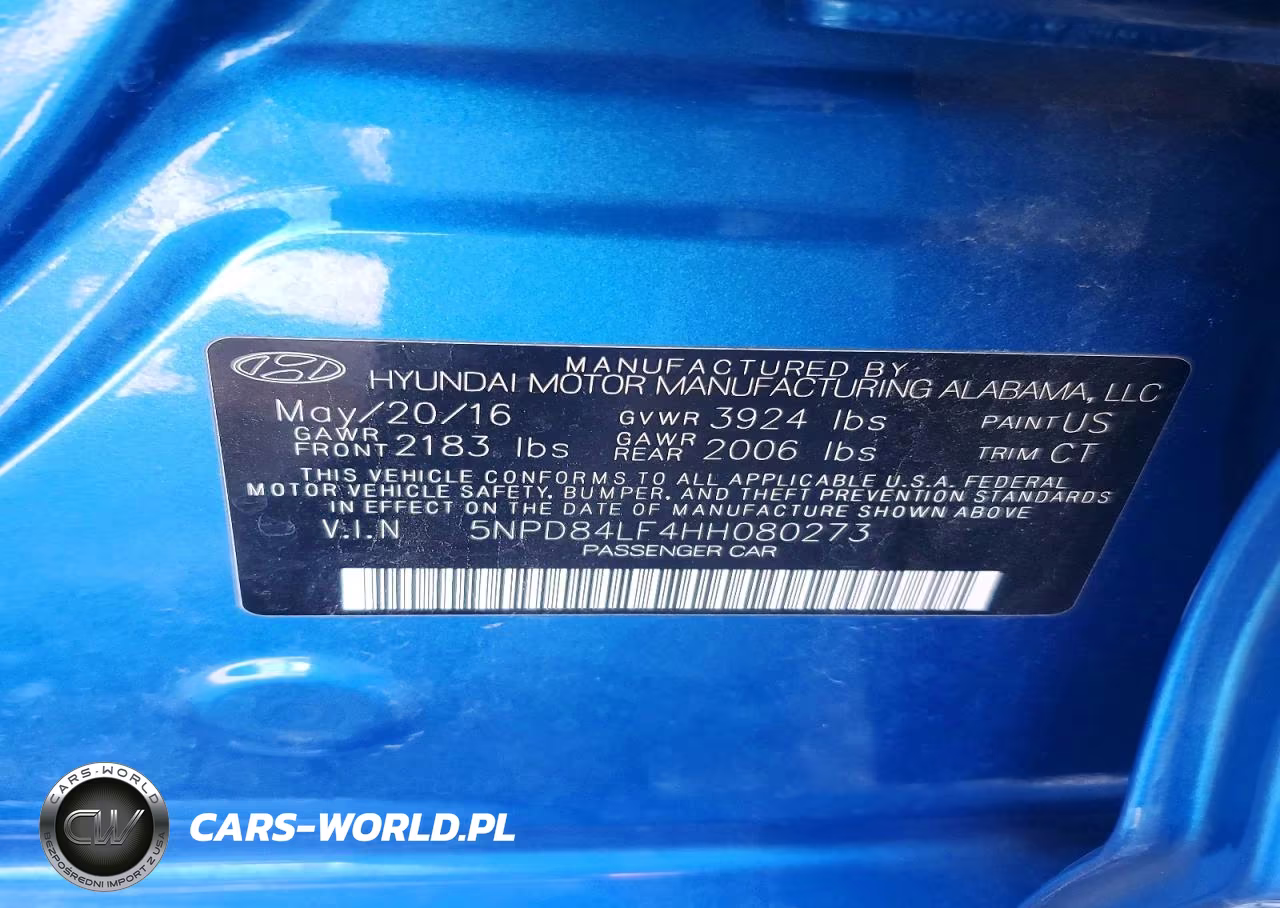 2017 Hyundai Elantra Limited VIN:5NPD84LF4HH080273 - 13