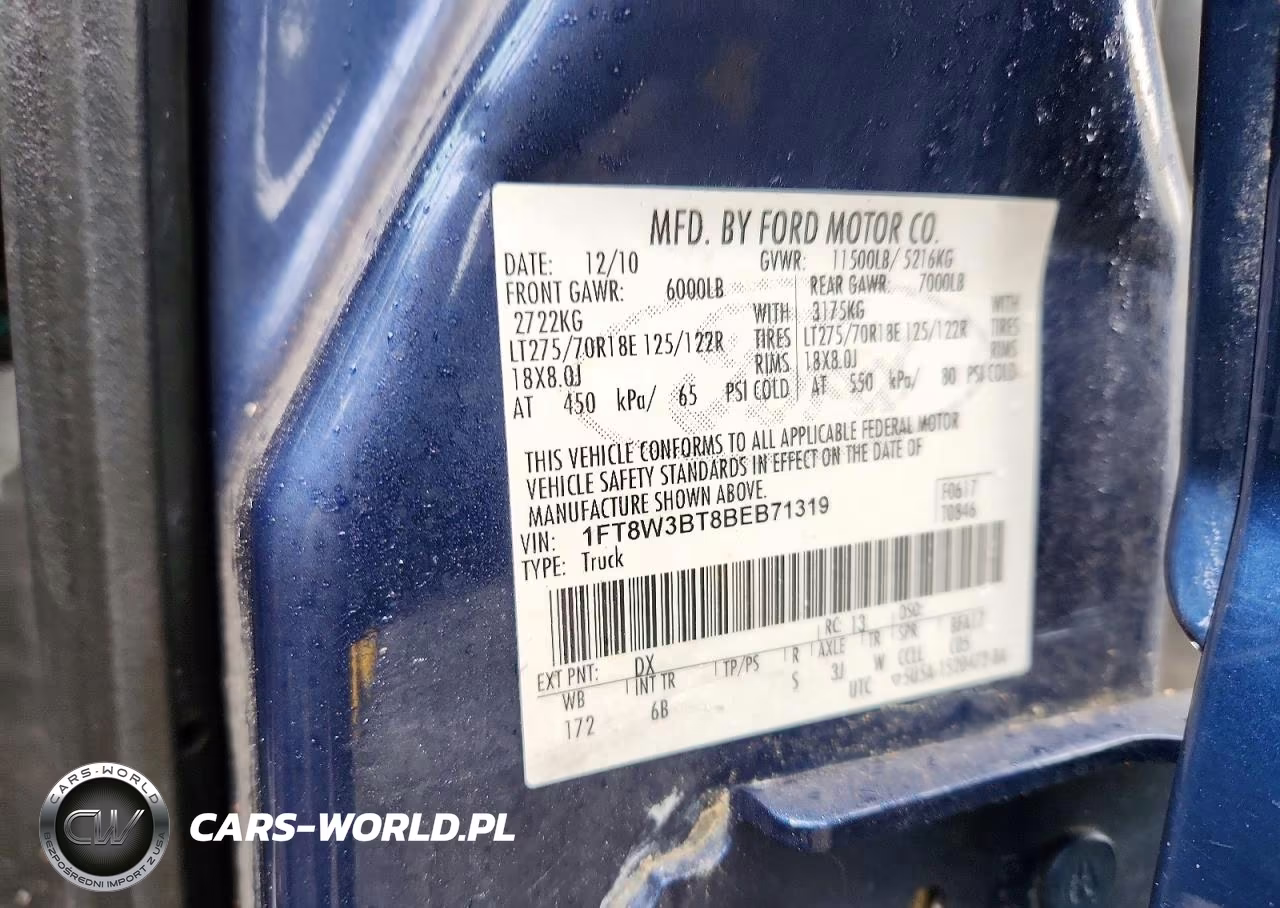 2011 Ford F350 Super Duty VIN:1FT8W3BT8BEB71319 - 12