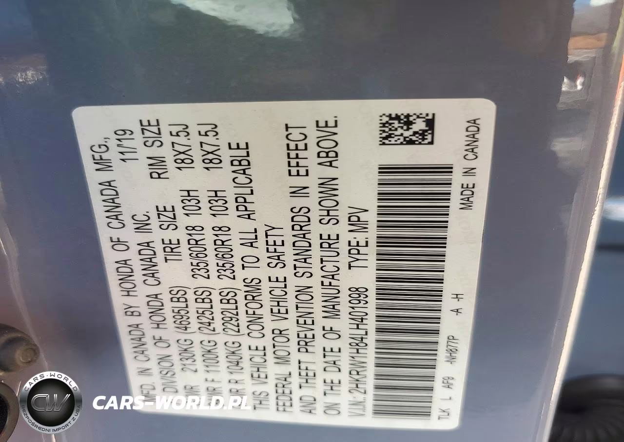 2020 Honda Cr-V Exl VIN:2HKRW1H84LH401998 - 13