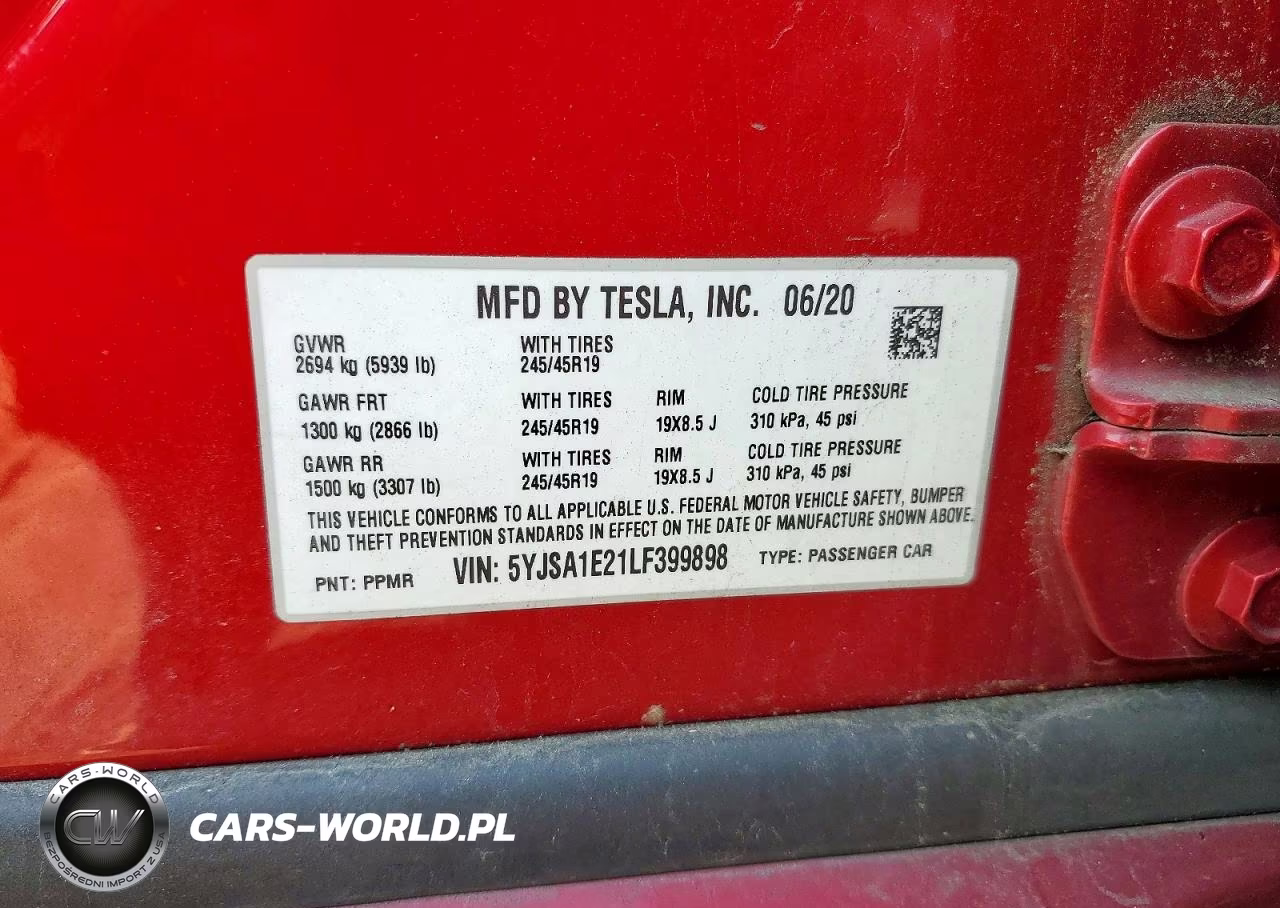 2020 Tesla Model S VIN:5YJSA1E21LF399898 - 12