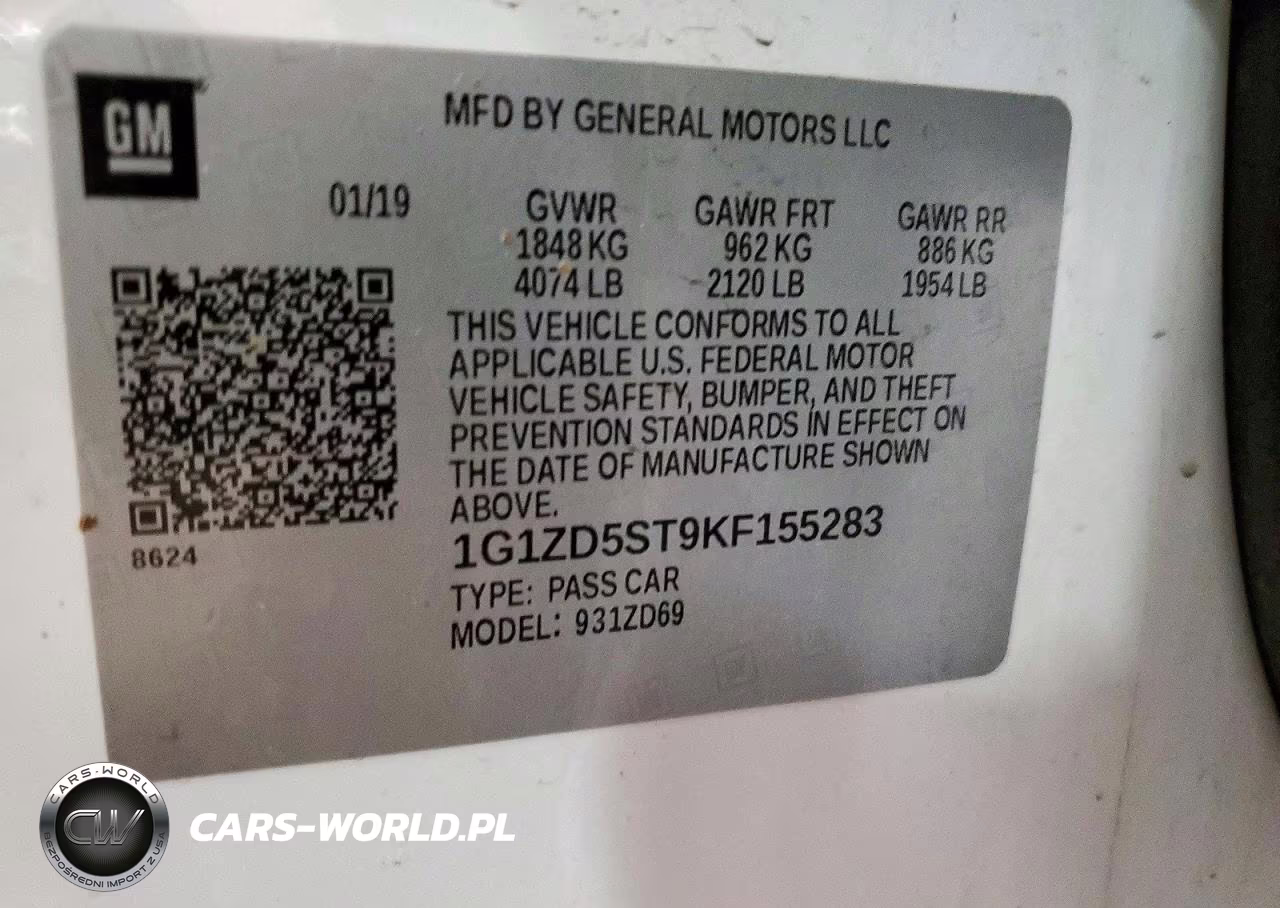 2019 Chevrolet Malibu Lt VIN:1G1ZD5ST9KF155283 - 12