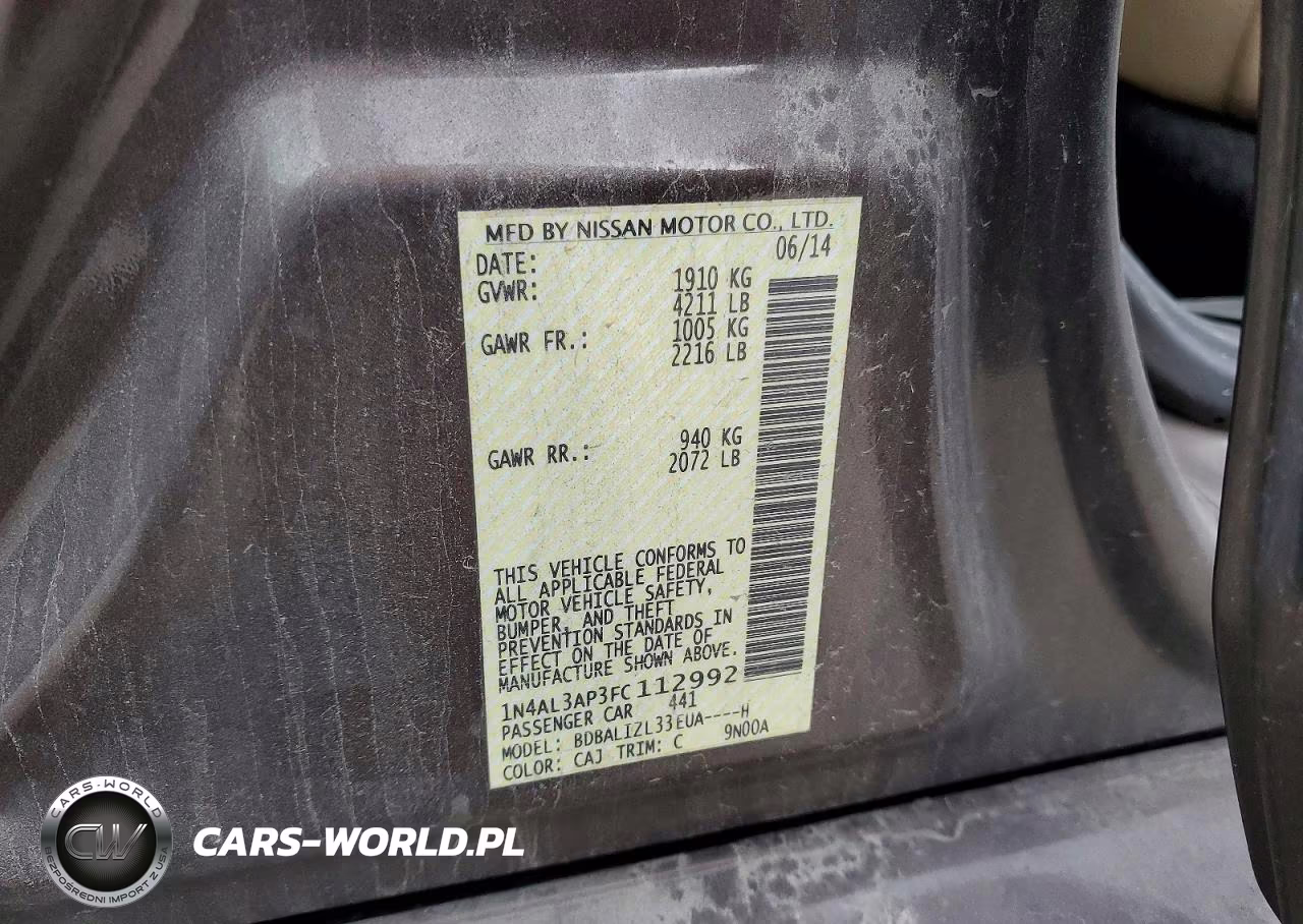 2015 Nissan Altima VIN:1N4AL3AP3FC112992 - 12