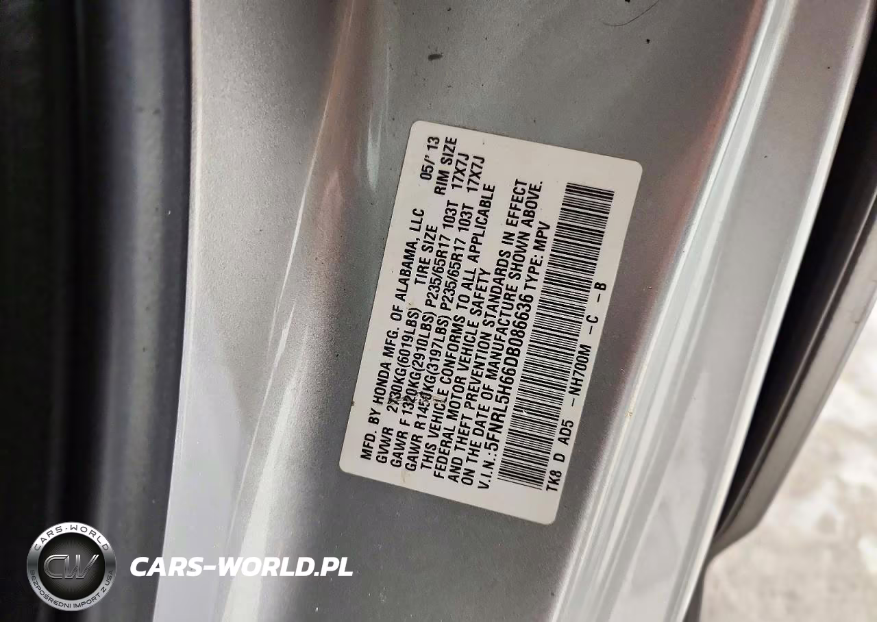 2013 Honda Odyssey Exl VIN:5FNRL5H66DB086636 - 13