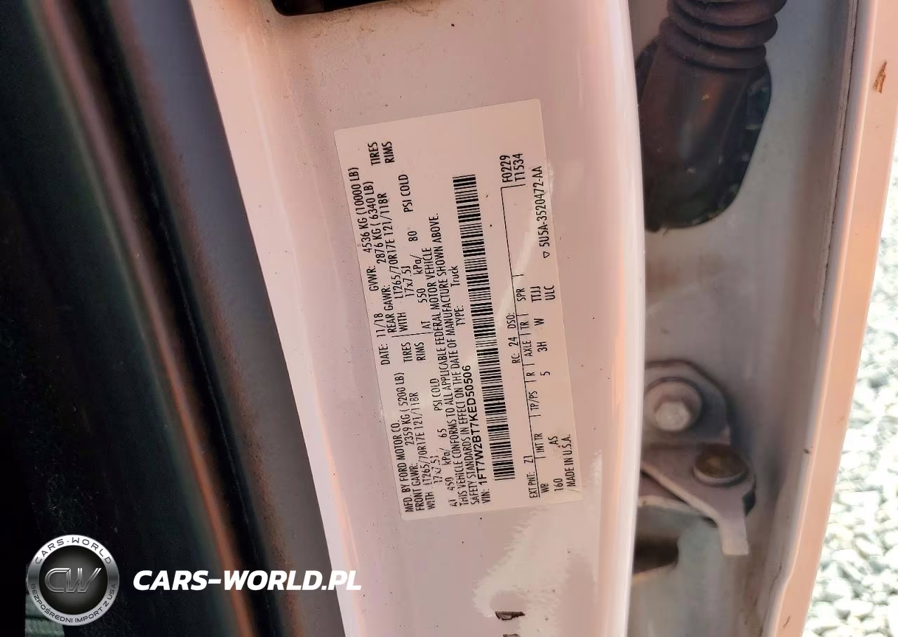 2019 Ford F250 Super Duty VIN:1FT7W2BT7KED50506 - 12