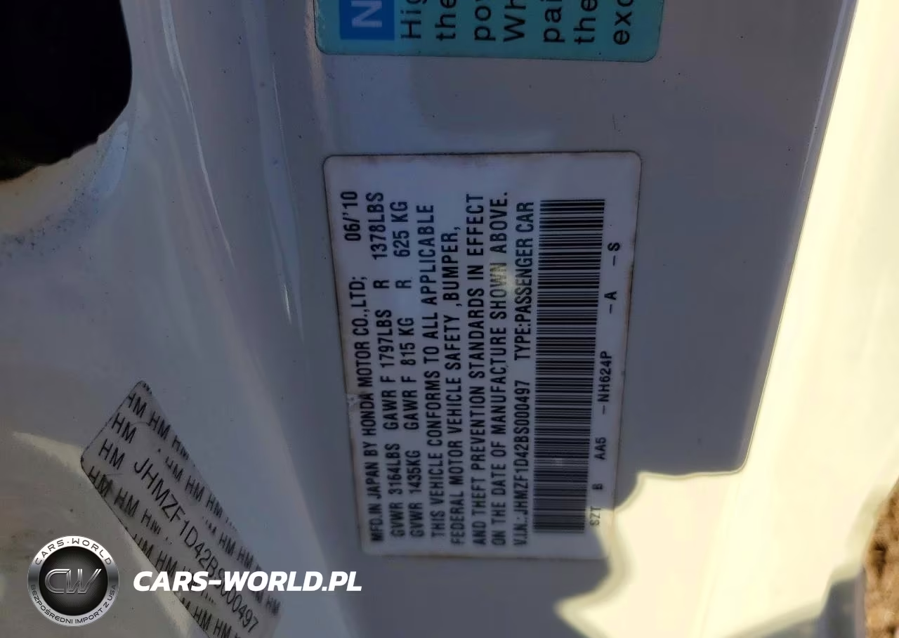2011 Honda Cr-Z VIN:JHMZF1D42BS000497 - 12