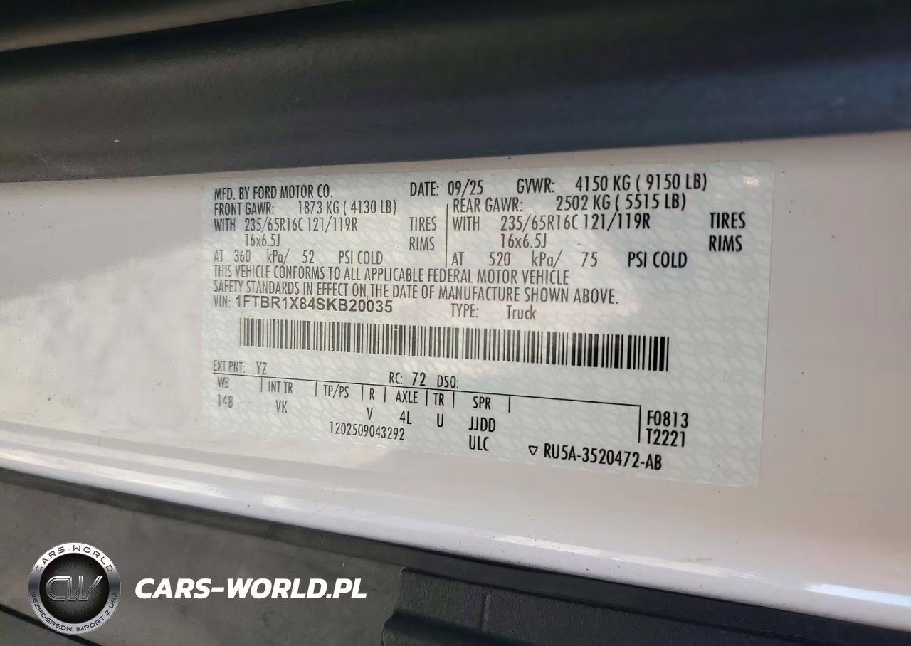 2025 Ford Transit 250 Delivery Van VIN:1FTBR1X84SKB20035 - 13
