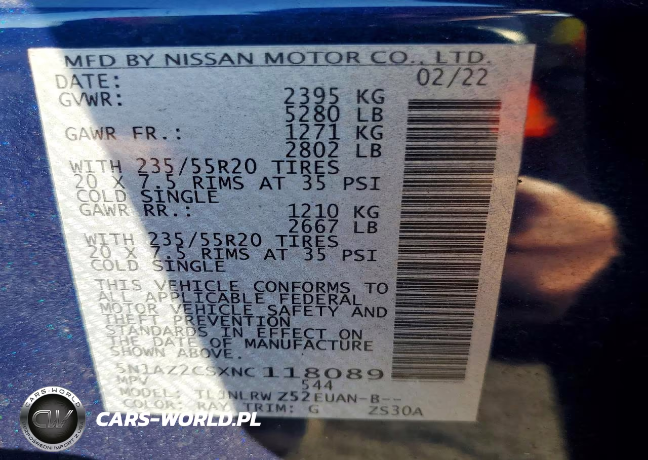 2022 Nissan Murano Sl VIN:5N1AZ2CSXNC118089 - 14