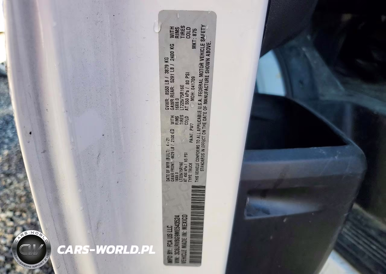 2021 Ram Promaster 1500 Delivery Van VIN:3C6LRVBG9ME543524 - 13