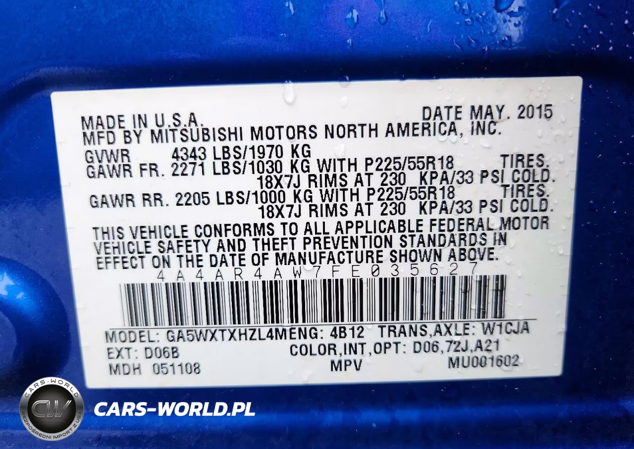 2015 Mitsubishi Outlander Sport Se VIN:4A4AR4AW7FE035627 - 13