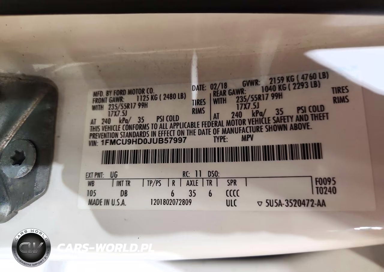 2018 Ford Escape Sel VIN:1FMCU9HD0JUB57997 - 13