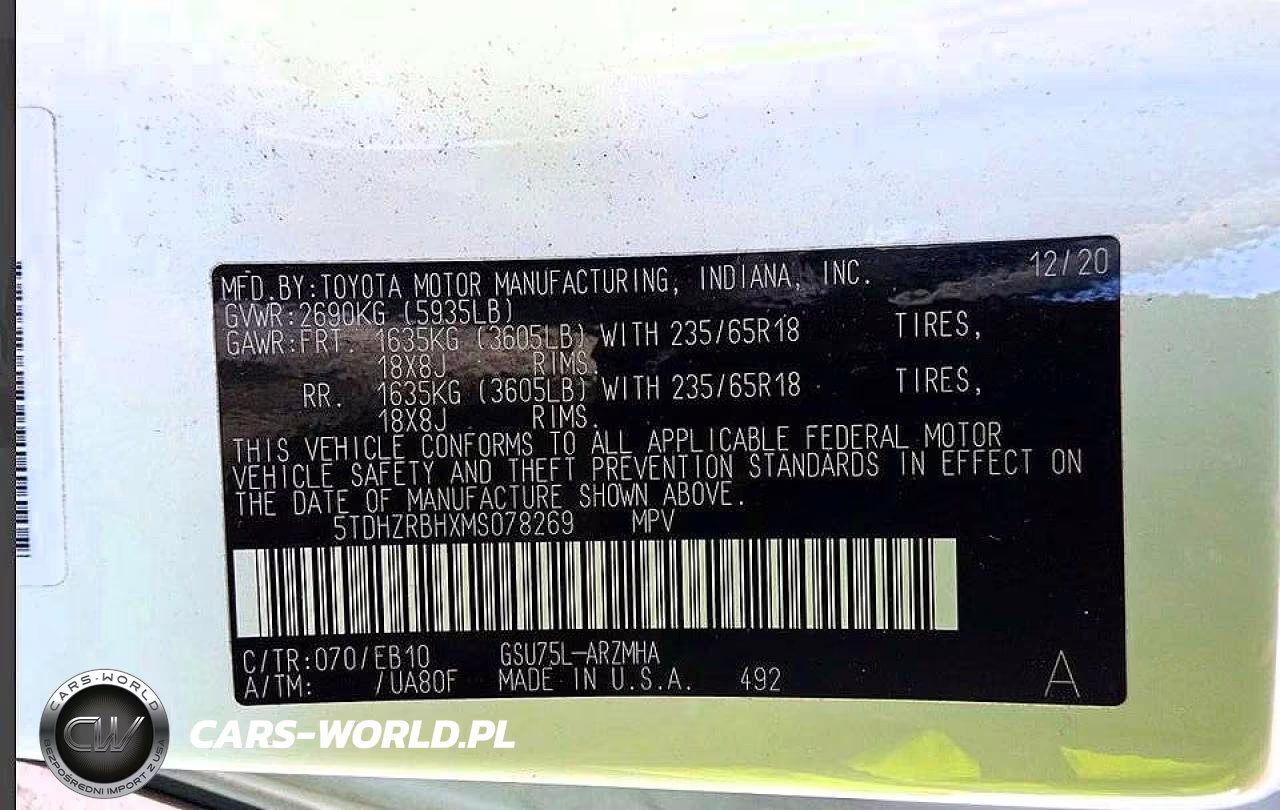 2021 Toyota Highlander Xle VIN:5TDHZRBHXMS078269 - 10