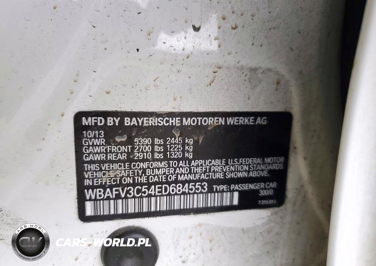 2014 BMW 535 D xDrive VIN:WBAFV3C54ED684553 - 12