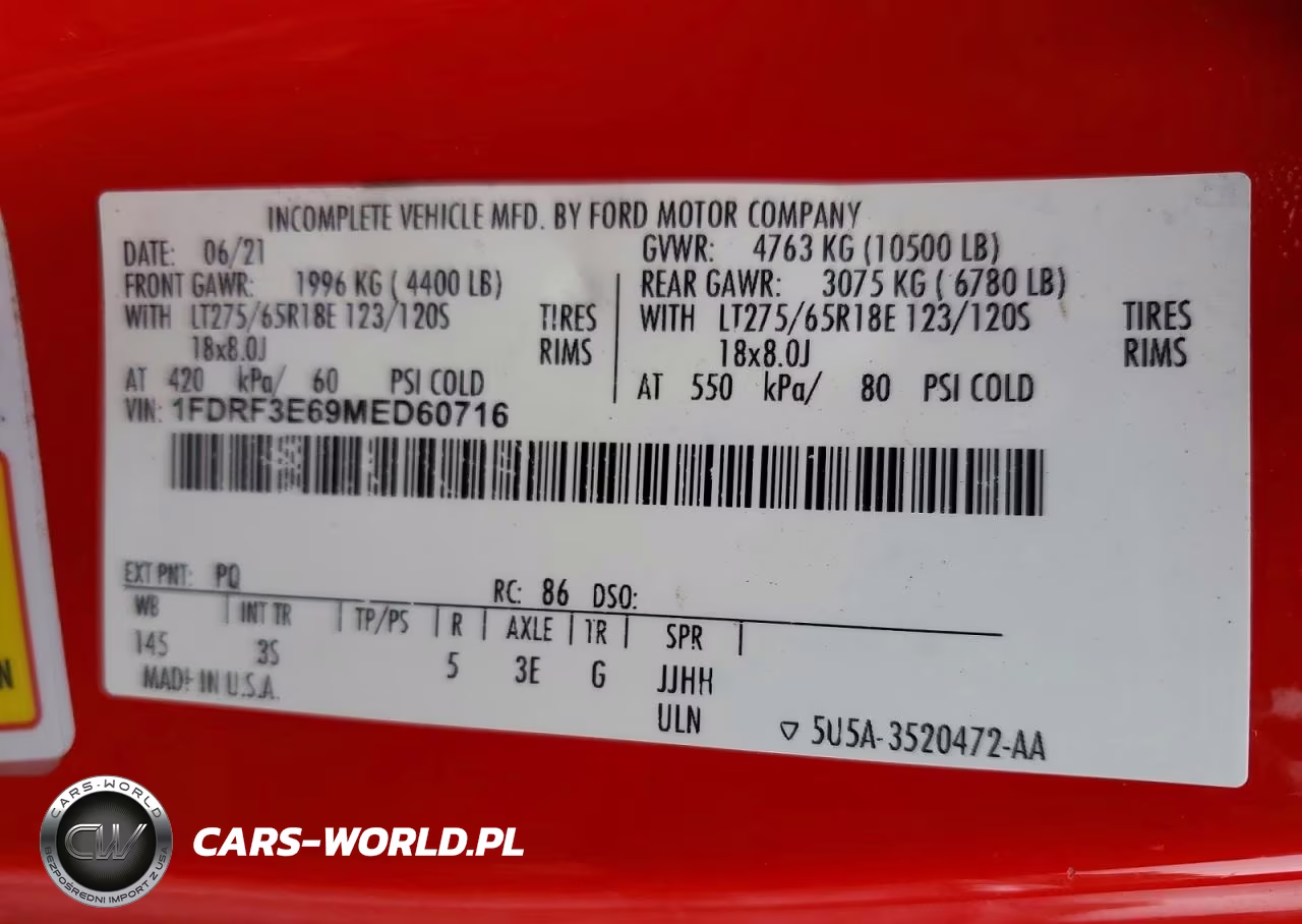 2021 Ford F350 Super Duty VIN:1FDRF3E69MED60716 - 12