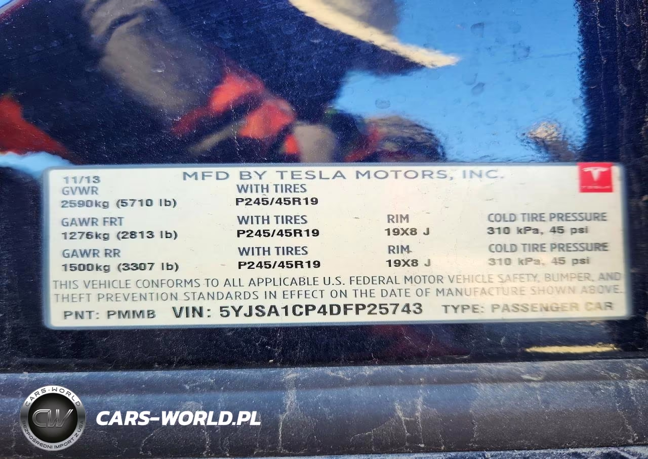 2013 Tesla Model S VIN:5YJSA1CP4DFP25743 - 13
