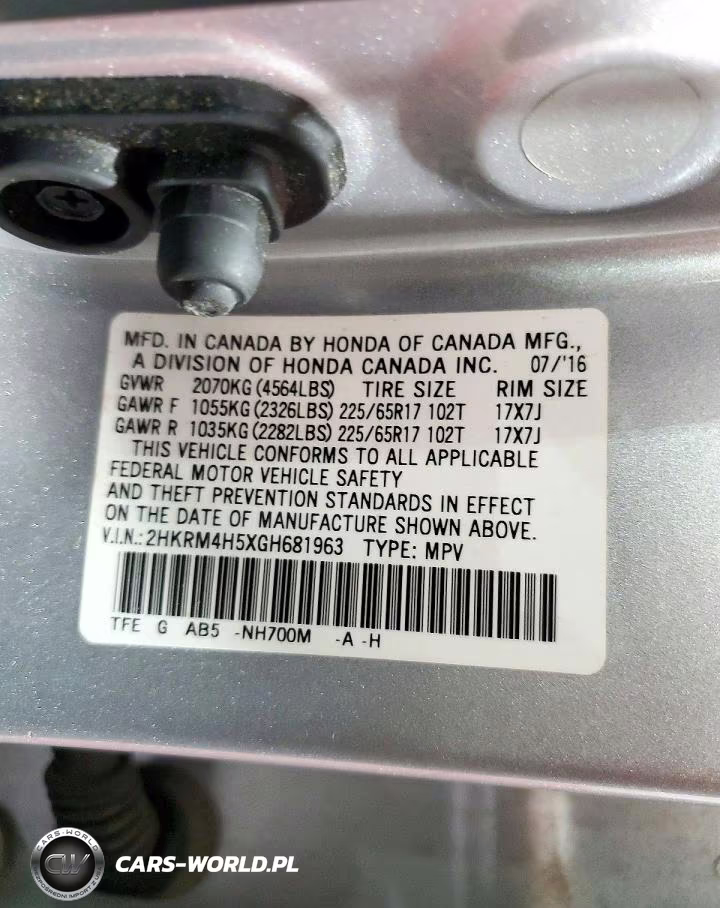 2016 Honda Cr-V Ex VIN:2HKRM4H5XGH681963 - 14