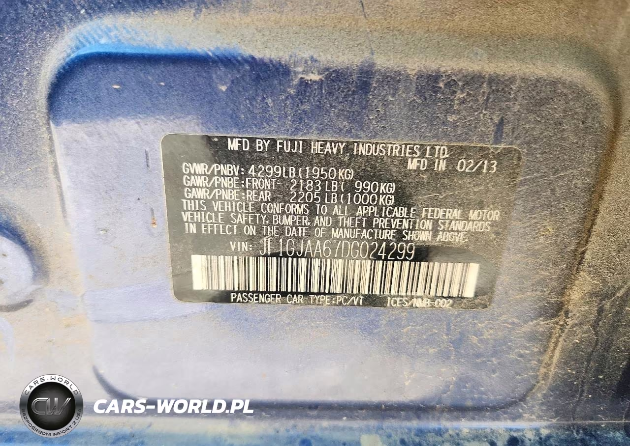 2013 Subaru Impreza VIN:JF1GJAA67DG024299 - 12