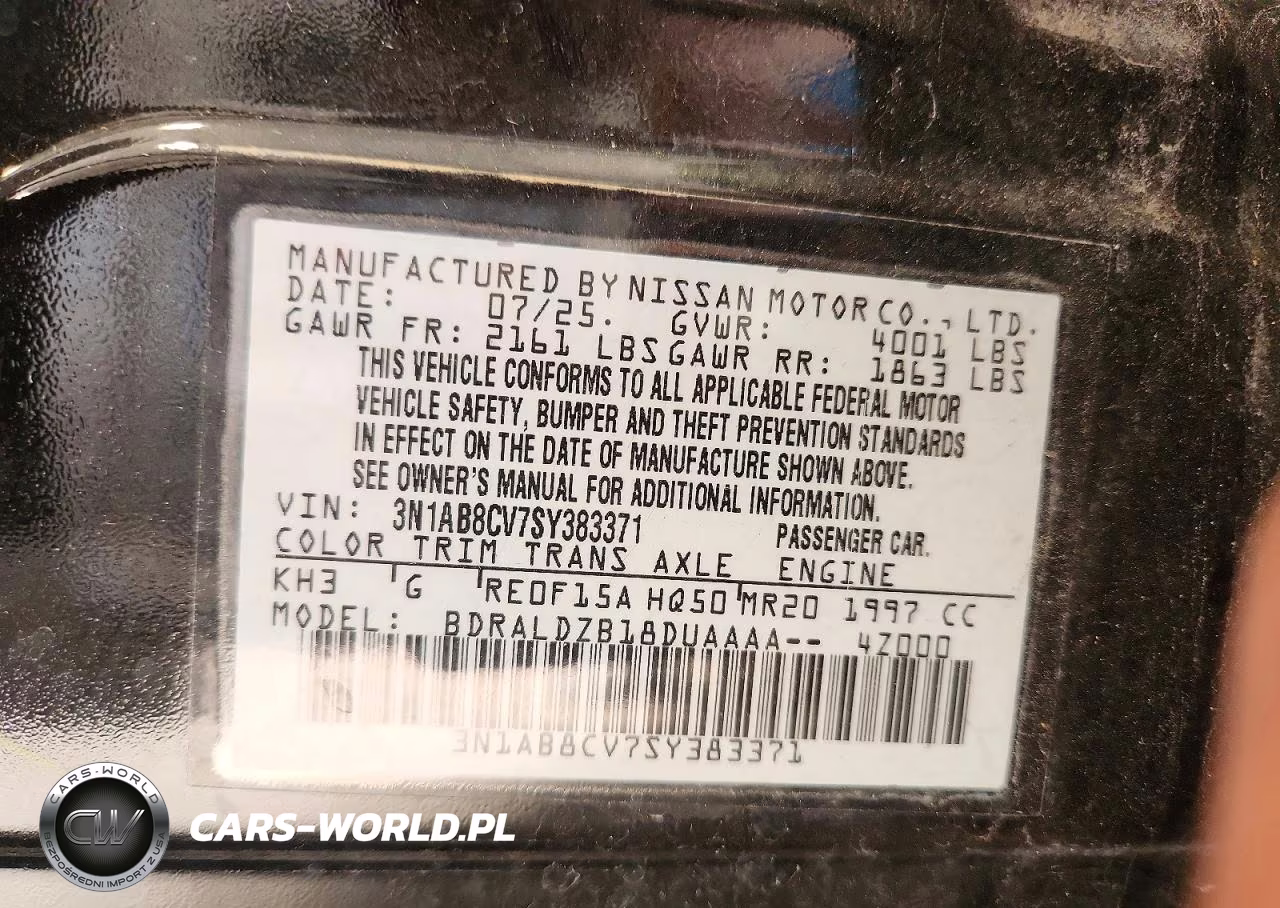 2025 Nissan Sentra Sv VIN:3N1AB8CV7SY383371 - 13