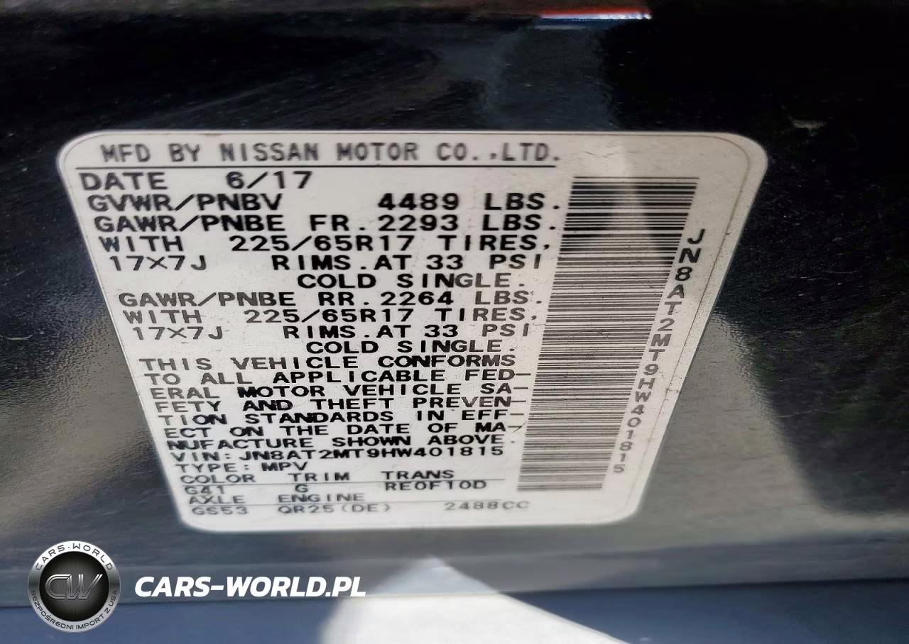 2017 Nissan Rogue S VIN:JN8AT2MT9HW401815 - 14