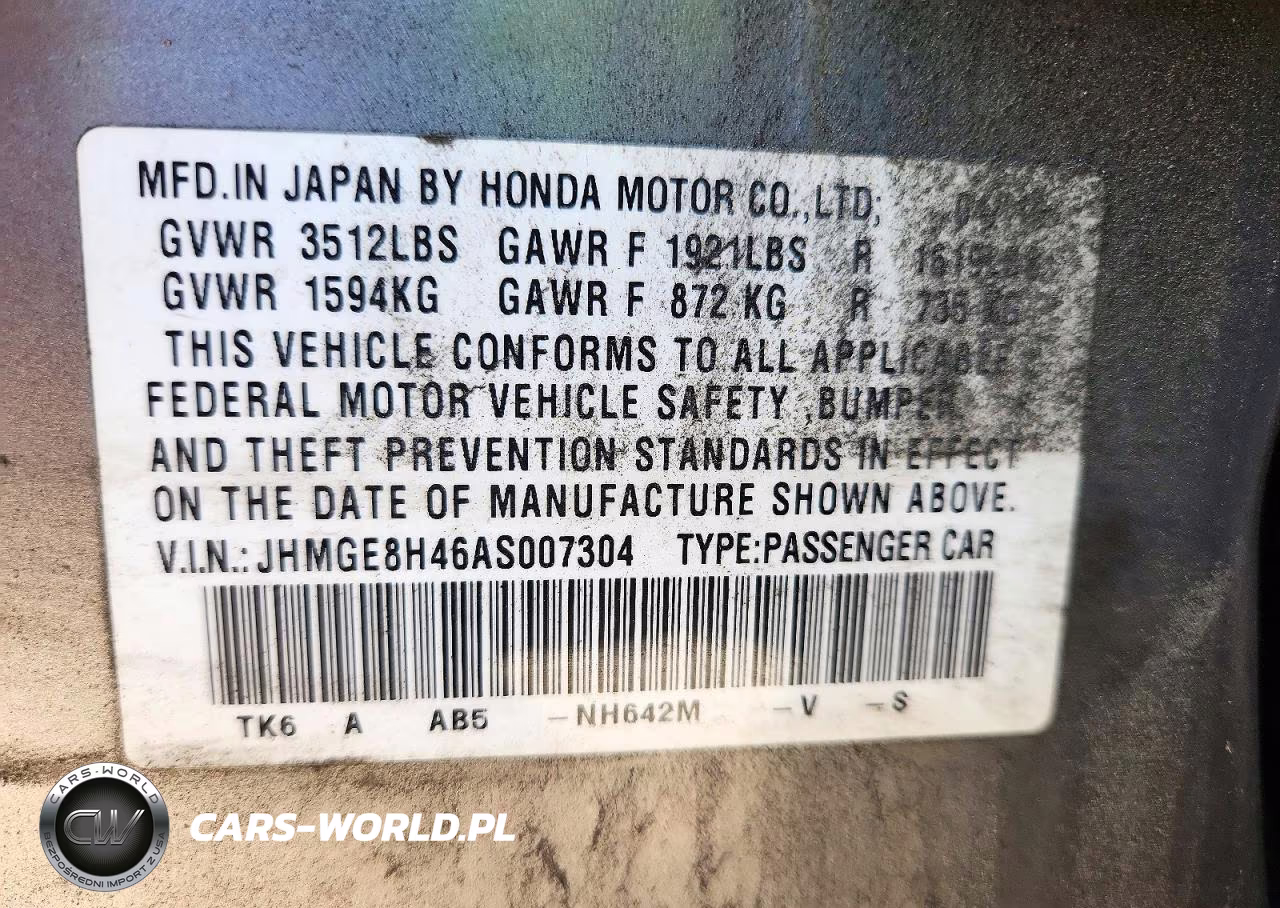 2010 Honda Fit Sport VIN:JHMGE8H46AS007304 - 12