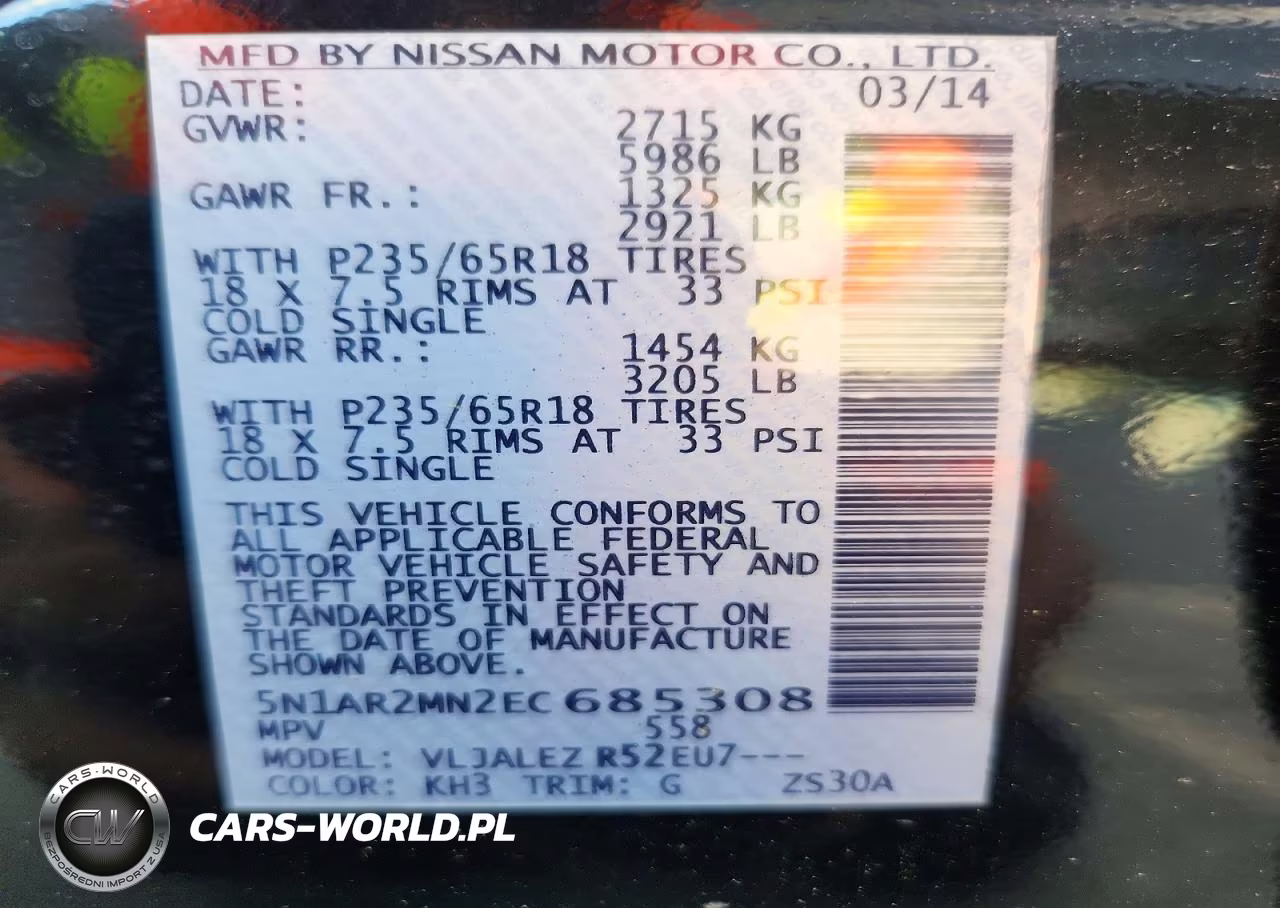 2014 Nissan Pathfinder Sv VIN:5N1AR2MN2EC685308 - 13