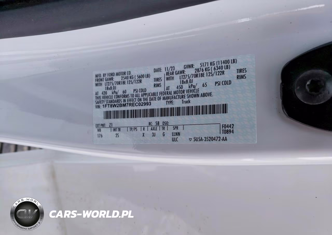 2024 Ford F250 Super Duty VIN:1FT8W2BM7REC02993 - 12