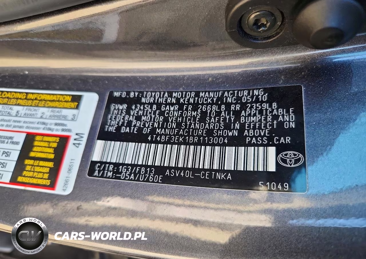 2011 Toyota Camry Le VIN:4T4BF3EK1BR113004 - 12